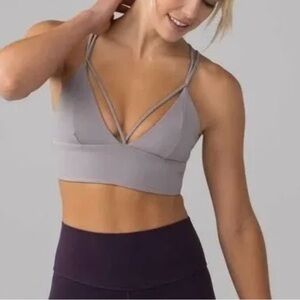 Lululemon Pushing Limits Sports Bra. Size 4. Concrete Blue. VGUC